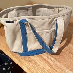 Lands' End Canvas Tote with Blue Accents